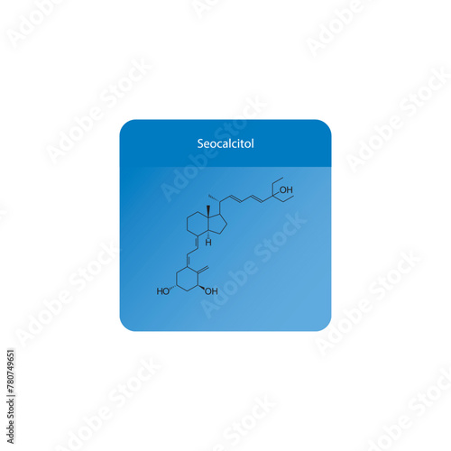 Seocalcitol flat skeletal molecular structure Vitamin D agonist drug used in Cancer treatment. Vector illustration scientific diagram.
