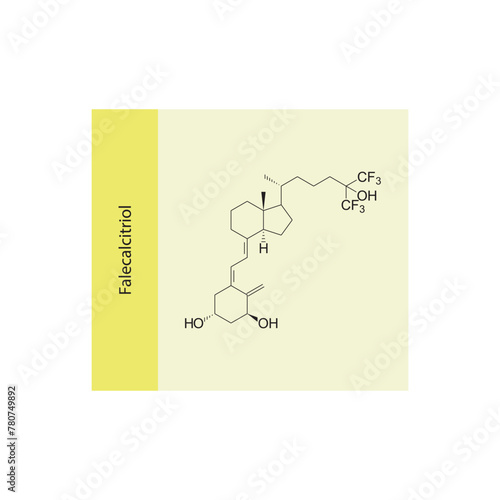 Falecalcitriol flat skeletal molecular structure Vitamin D agonist drug used in Secondary hyperparathyroidism treatment. Vector illustration scientific diagram.