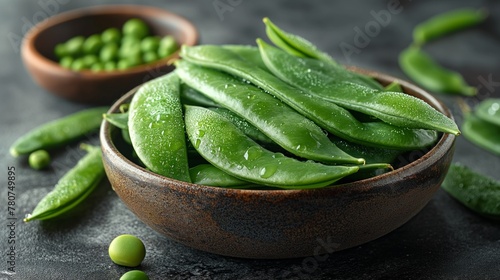 green peas in pods