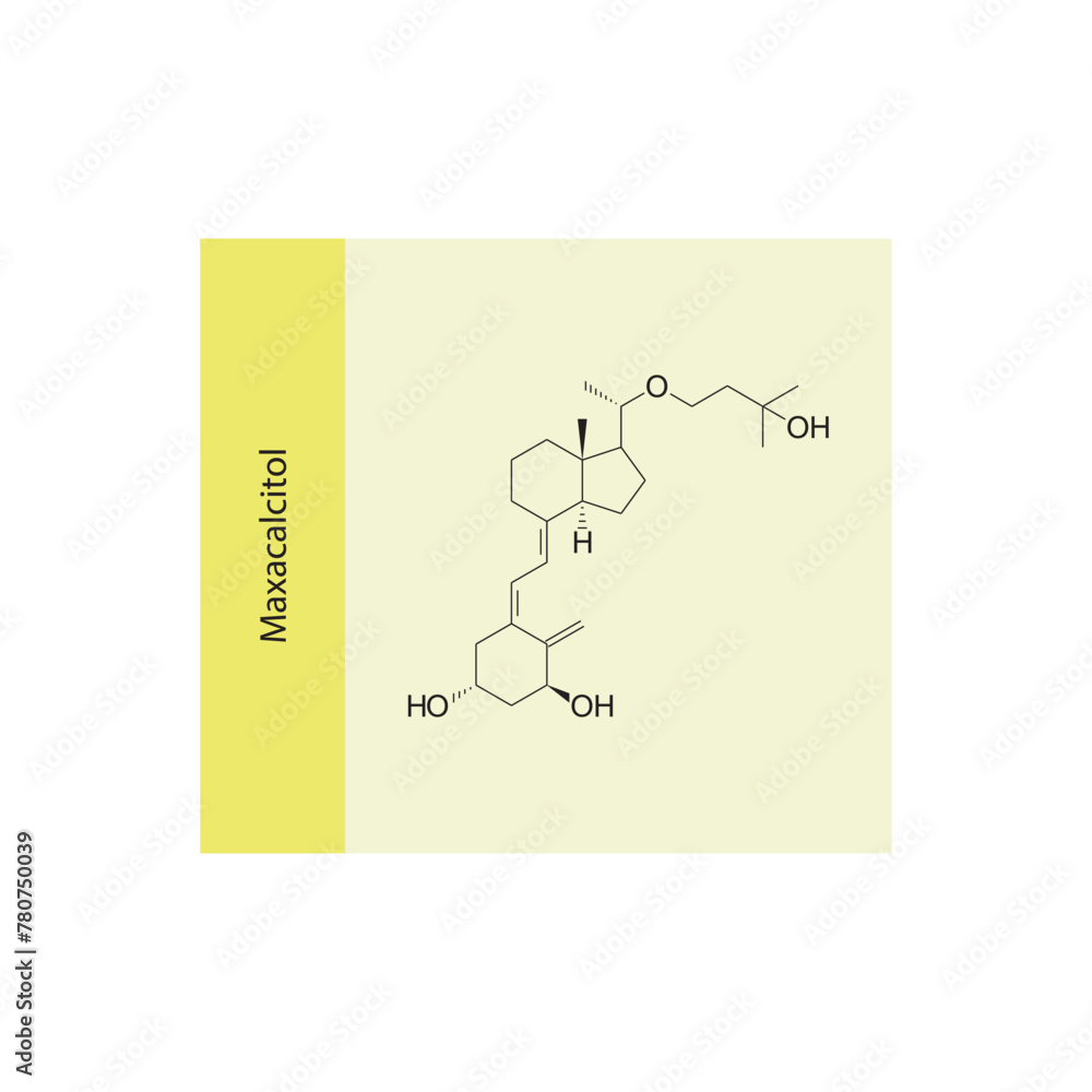 Maxacalcitol flat skeletal molecular structure Vitamin D agonist drug ...