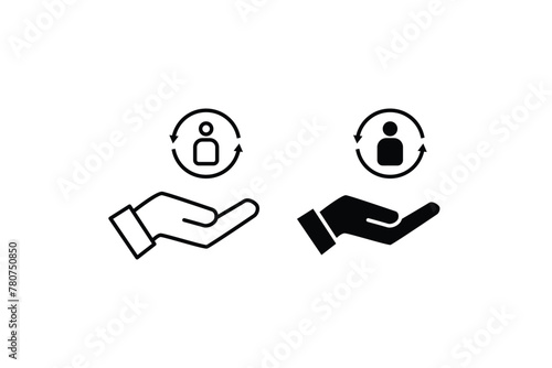 customer care icon, total inclusive service on white background