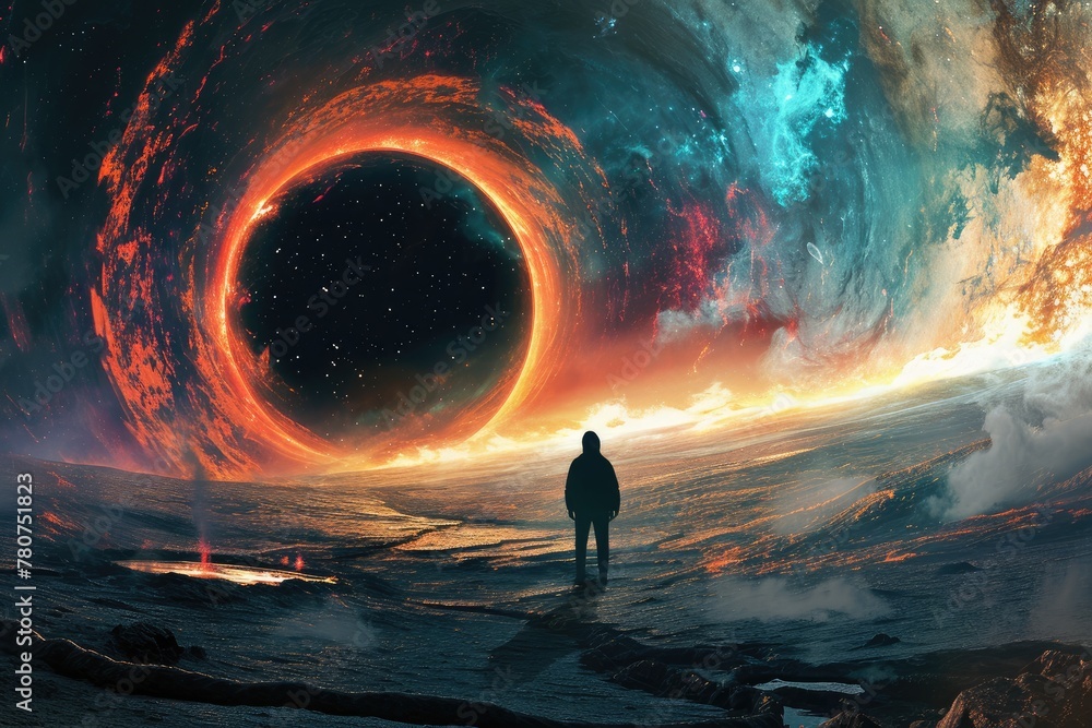 Studying about black hole,, A physicist studying a black hole, AI-generated Studying about black hole,, A physicist studying a black hole, AI-generated