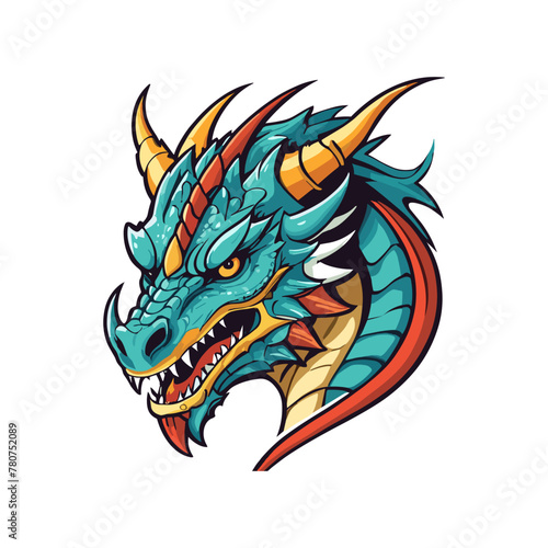 Wallpaper Mural Nostalgic Green Dragon Head Drawing Torontodigital.ca