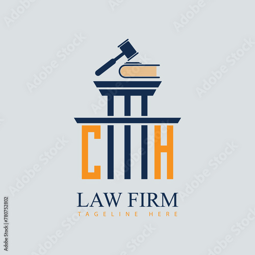 CH Set of modern law firm justice logo design vector graphic template.