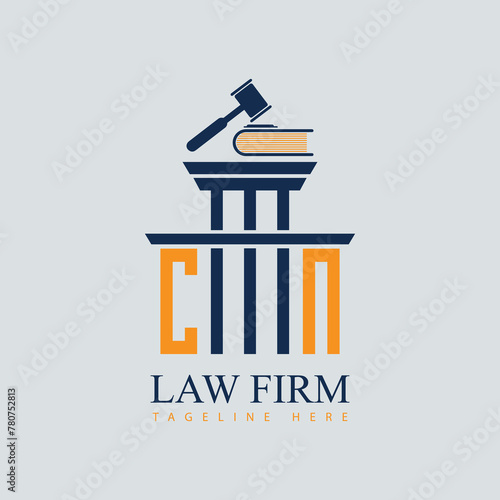 CN Set of modern law firm justice logo design vector graphic template.