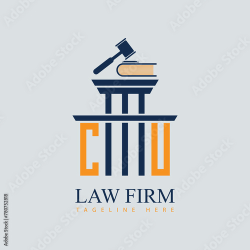 CU Set of modern law firm justice logo design vector graphic template.