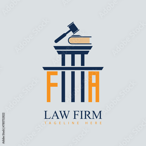 FA Set of modern law firm justice logo design vector graphic template.