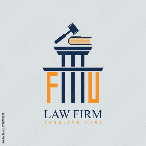FU Set of modern law firm justice logo design vector graphic template.