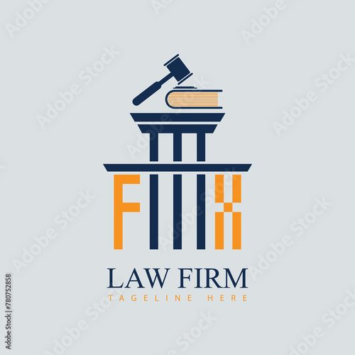 FX Set of modern law firm justice logo design vector graphic template.
