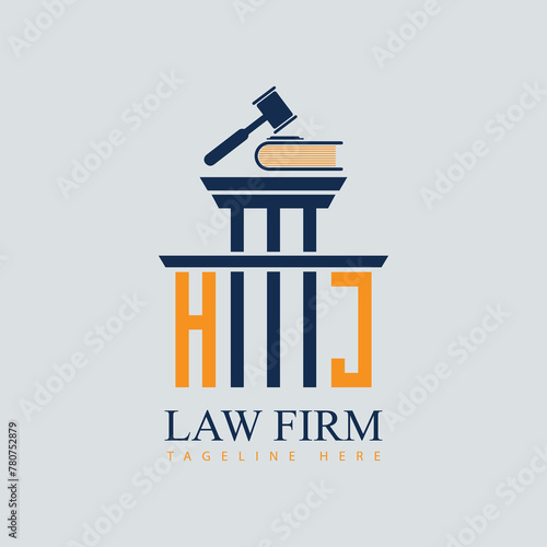HJ Set of modern law firm justice logo design vector graphic template.