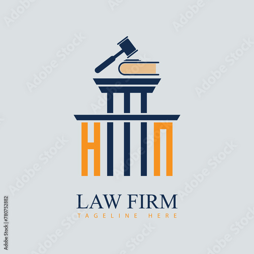 HN Set of modern law firm justice logo design vector graphic template.