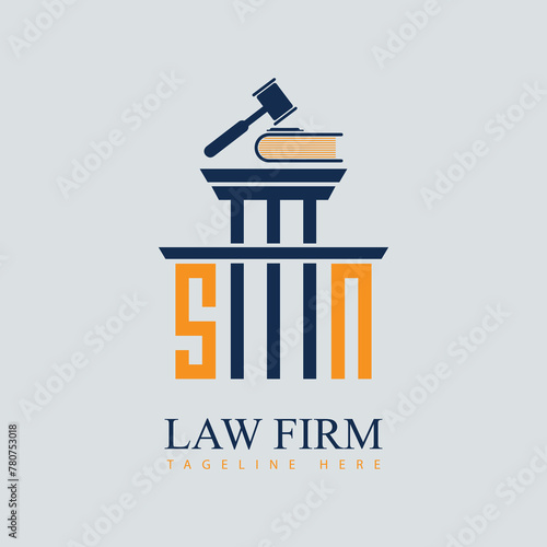 SN Set of modern law firm justice logo design vector graphic template.