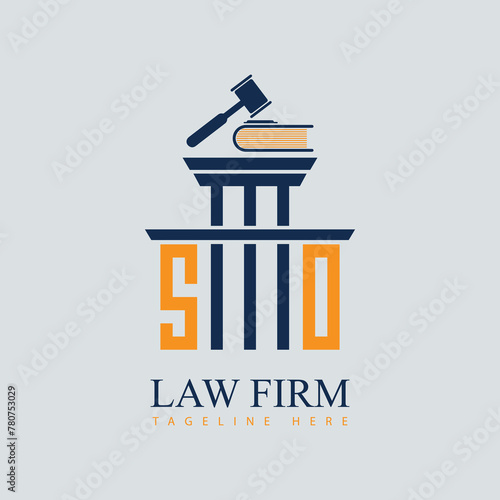 SO Set of modern law firm justice logo design vector graphic template.