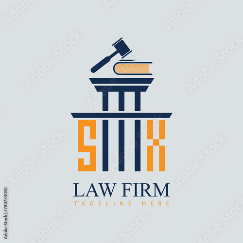 SX Set of modern law firm justice logo design vector graphic template.
