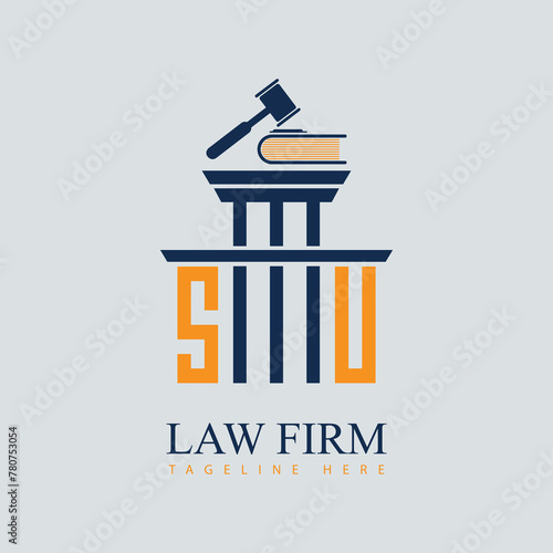 SU Set of modern law firm justice logo design vector graphic template.