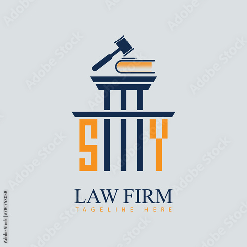 SY Set of modern law firm justice logo design vector graphic template.