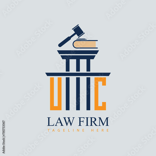 UC Set of modern law firm justice logo design vector graphic template.