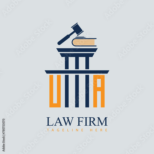 UA Set of modern law firm justice logo design vector graphic template.