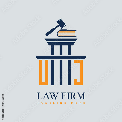 UJ Set of modern law firm justice logo design vector graphic template.