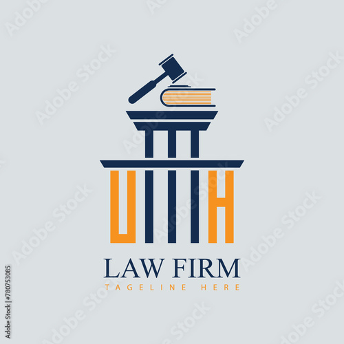 UH Set of modern law firm justice logo design vector graphic template.