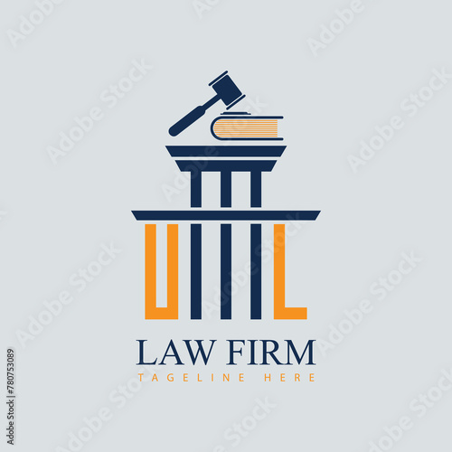 UL Set of modern law firm justice logo design vector graphic template.