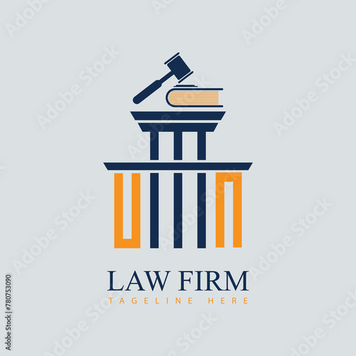 UN Set of modern law firm justice logo design vector graphic template.
