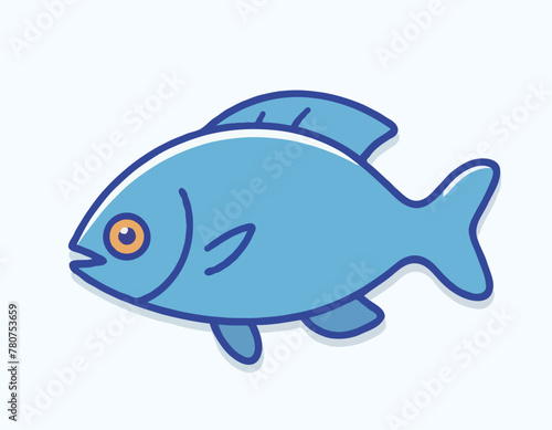 Fish icon in vector. Logotype stock illustration