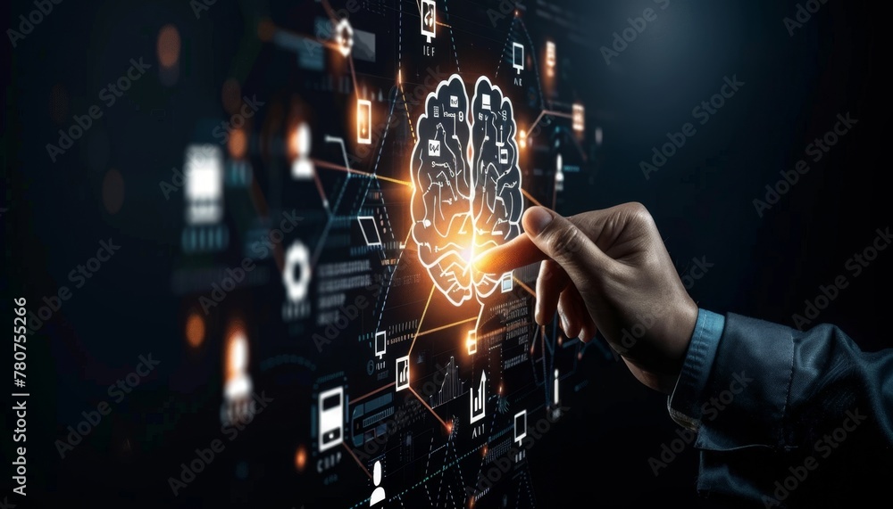 Innovative Brain-Computer Interface Technology Concept. Innovative Brain-Computer Interface Technology Concept.