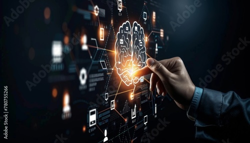 Innovative Brain-Computer Interface Technology Concept.