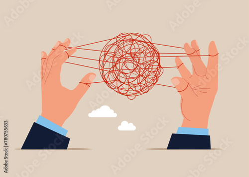 Problem, complexity or challenge to overcome difficulty to achieve success.  Flat vector illustration