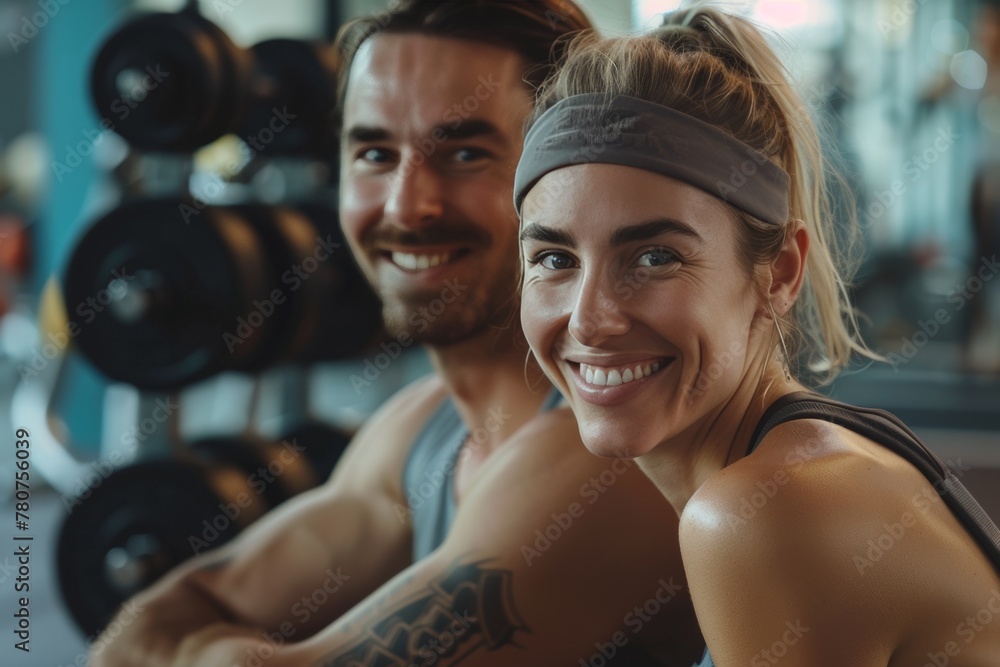 Smiling power duo exhibits success amidst fitness studios iron haven Smiling power duo exhibits success amidst fitness studios iron haven