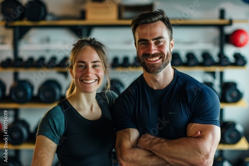 Smiling power duo exhibits success amidst fitness studios iron haven photo