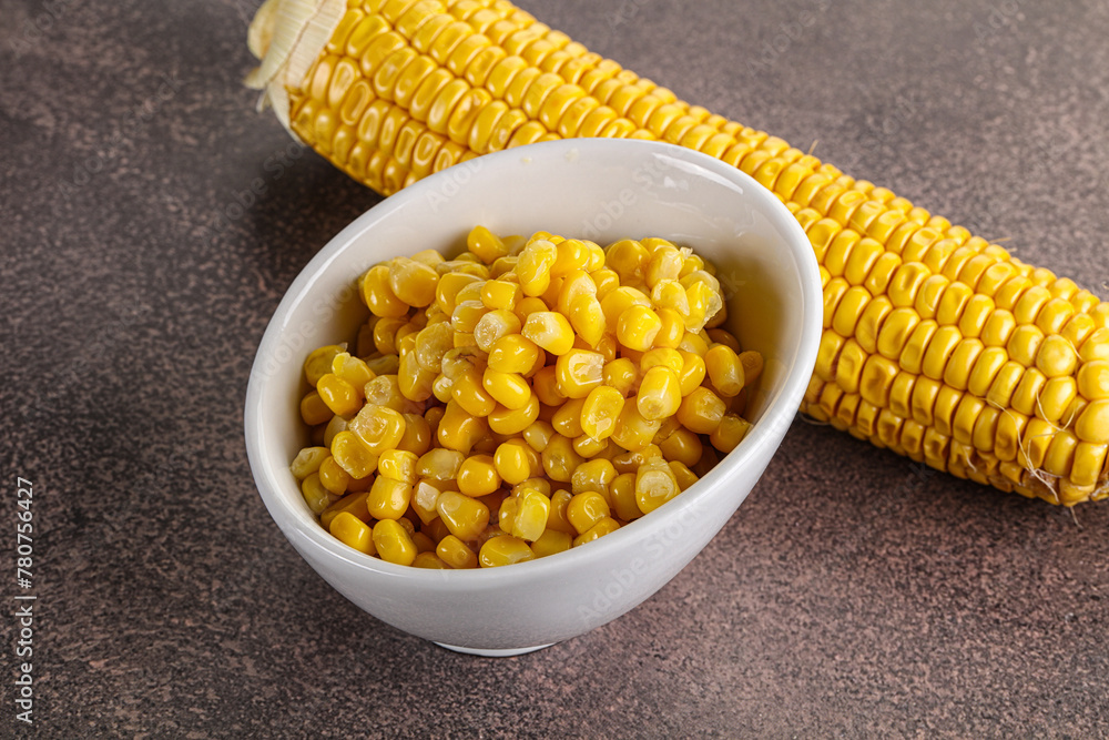 Marinated corn in the bowl Marinated corn in the bowl