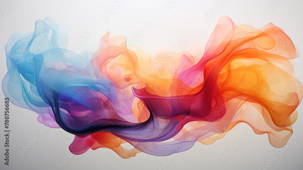 Liquid Smoke Made With Rainbow Colors On White Background