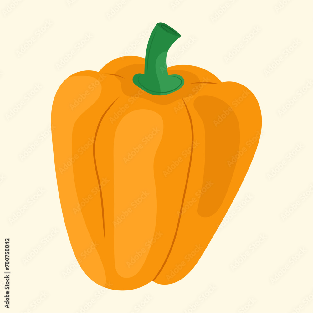 Fresh cartoon yellow pepper illustration on isolated background. Vegetables culinary character vector. For cookbook characters, kitchen decor, posters. Fresh cartoon yellow pepper illustration on isolated background. Vegetables culinary character vector. For cookbook characters, kitchen decor, posters.