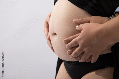 Big Pregnant belly child bearing motherhood