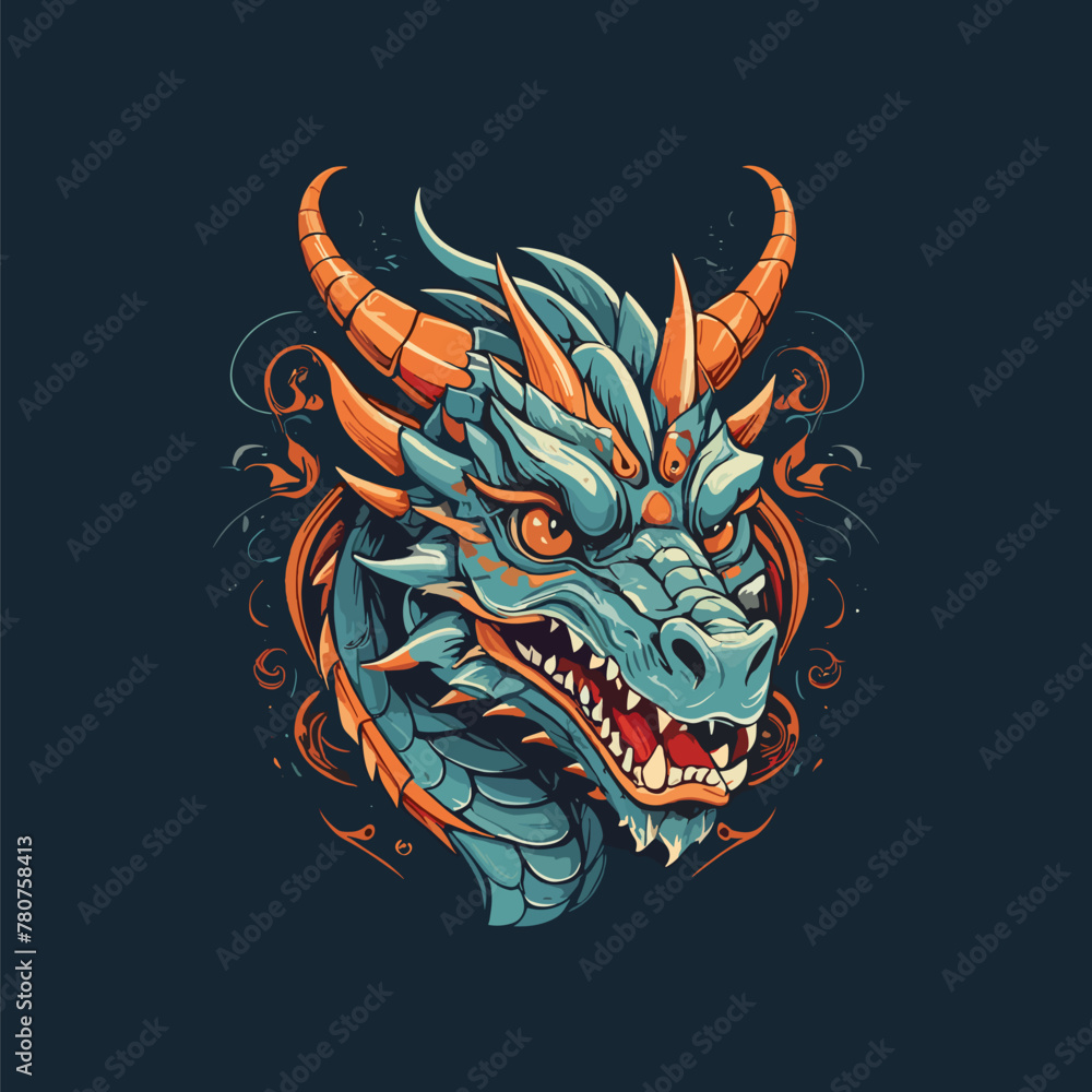 Retro Dragon Head Artwork
