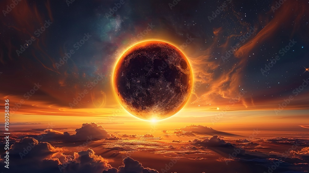 A darkness event, such as a total solar eclipse, plunging the world into temporary darkness, high detailed A darkness event, such as a total solar eclipse, plunging the world into temporary darkness, high detailed