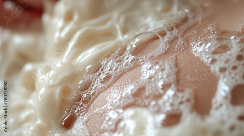 Close-up Image of Soap Bubbles on Human Skin