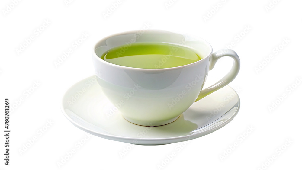 A cup of green tea isolated on transparent background A cup of green tea isolated on transparent background