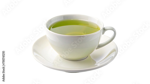 A cup of green tea isolated on transparent background