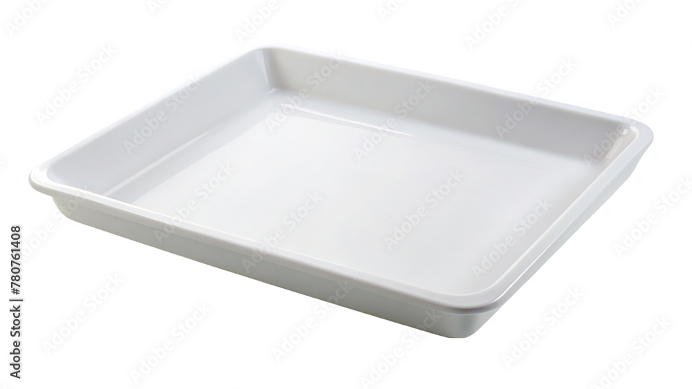 White empty tray isolated on transparent background White empty tray isolated on transparent background