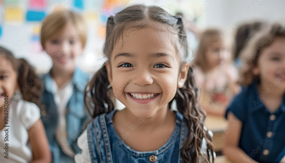 Happy children in classroom. Happy children in classroom.
