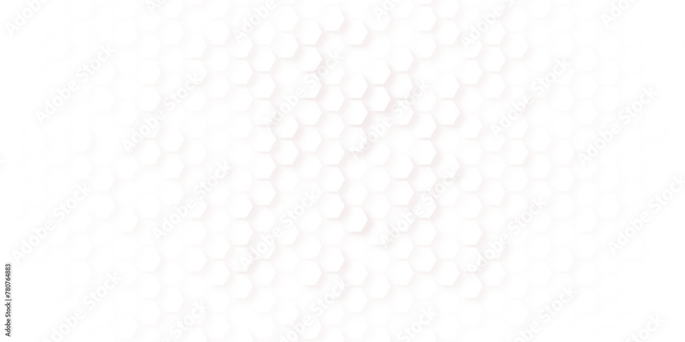 Abstract modern hexagon background. White and grey honey pattern geometric texture. 3D vector hexagonal blocks structure white abstract background. Vector art illustration