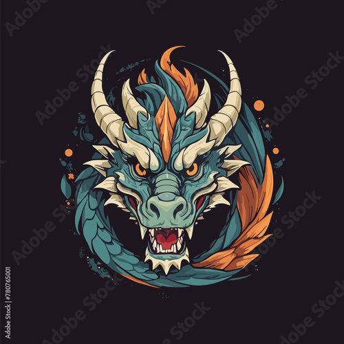 Traditional dragon head artwork