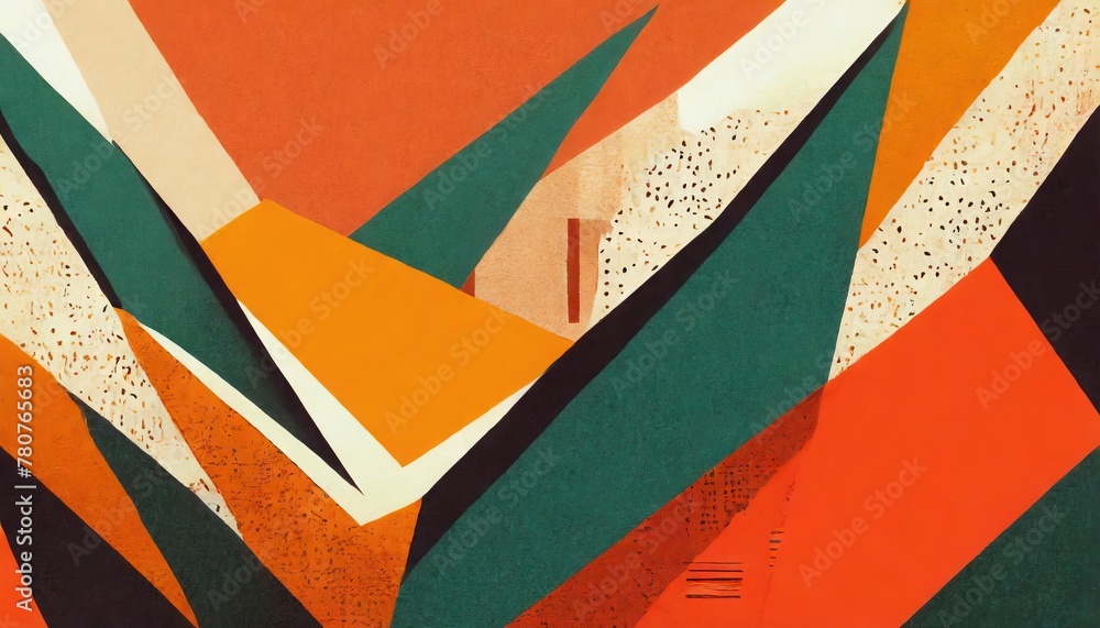 Fototapeta premium retro Trendy paper collage composition wallpaper modern art