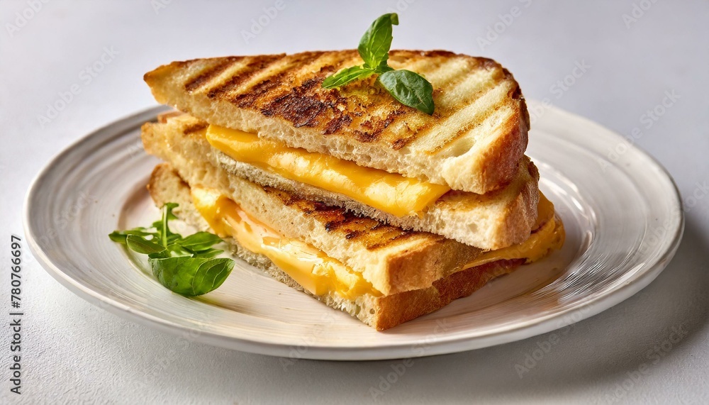 Grilled cheese sandwich on a white plate