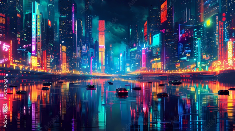 Neon Nights in the Cyber City./n