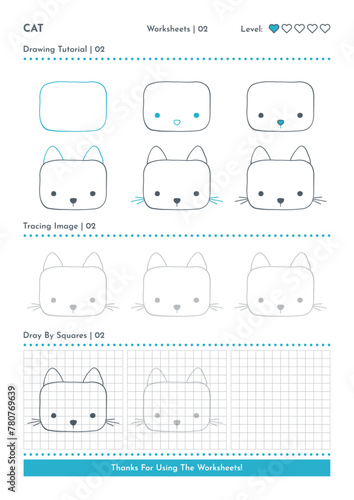 How to Draw Doodle Animal Dog, Cartoon Character Step by Step Drawing Tutorial. Activity Worksheets For Kids
