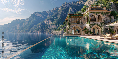 Photo the popular resort amara dolce vita luxury hotel, Positanos Seaside Grandeur Exploring the Lush Landscapes and Crystal Waters of Italys Famous Coast photo